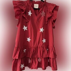 Fantastic Fawn Red Ruffle Tier Mini Dress